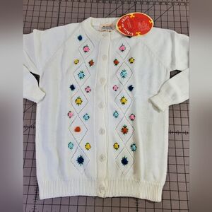 1960s Floral Button Up Sweater